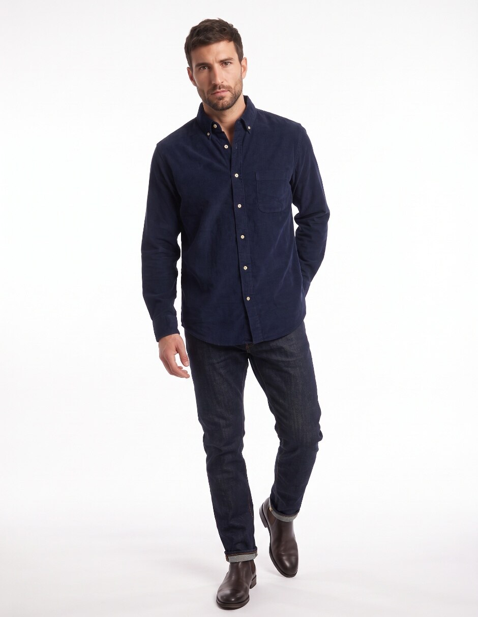 Camisa casual de algodón manga larga para hombre 3