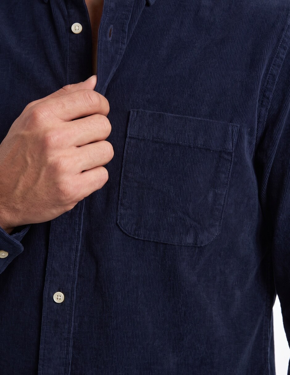 Camisa casual de algodón manga larga para hombre 4