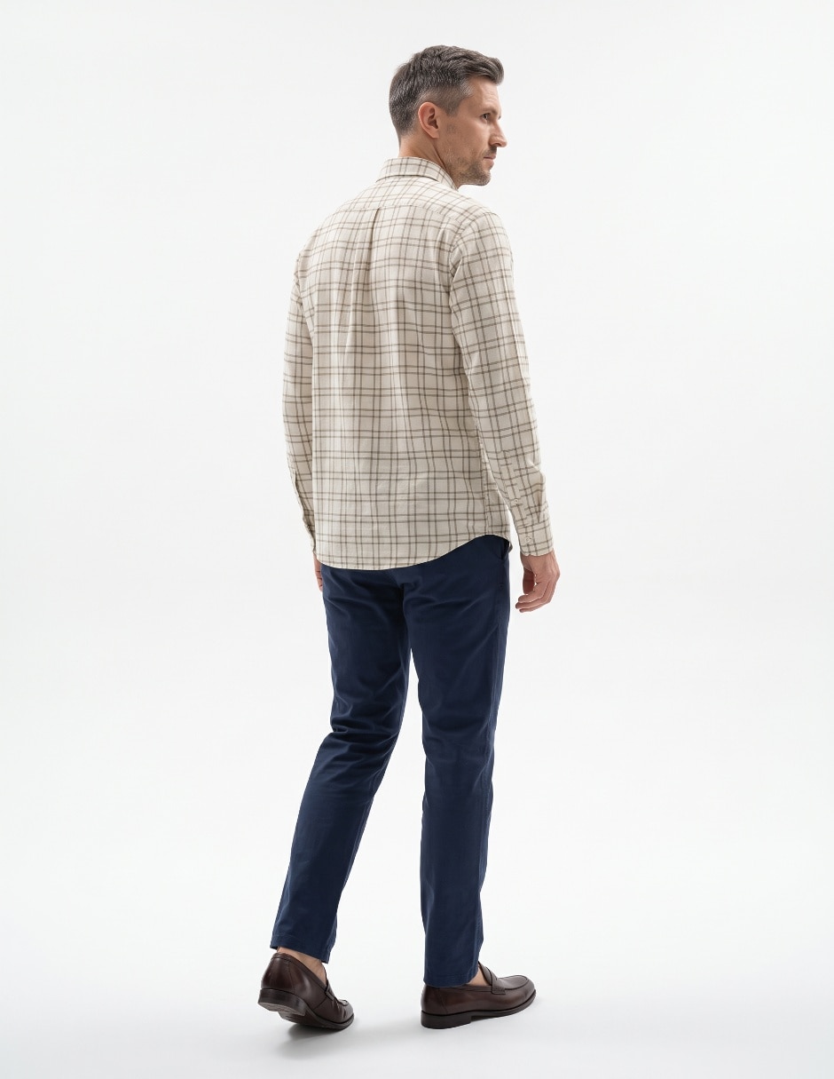 Camisa casual de algodón manga larga para hombre 2
