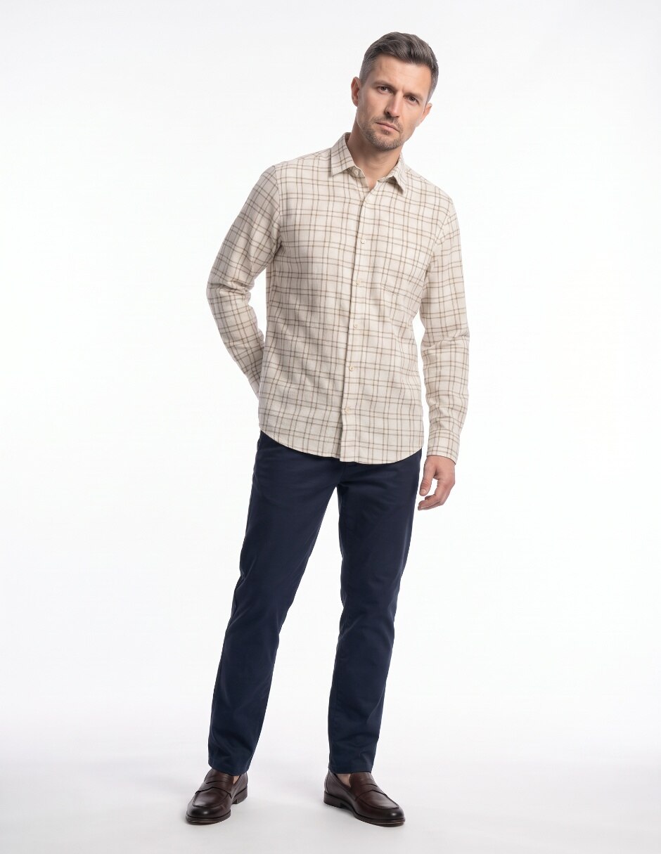Camisa casual de algodón manga larga para hombre 3