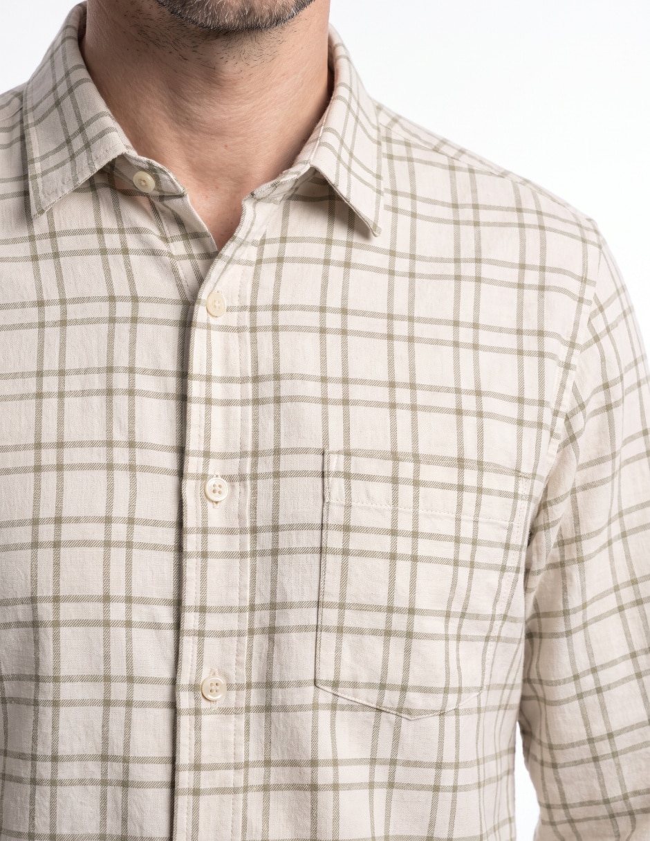 Camisa casual de algodón manga larga para hombre 4