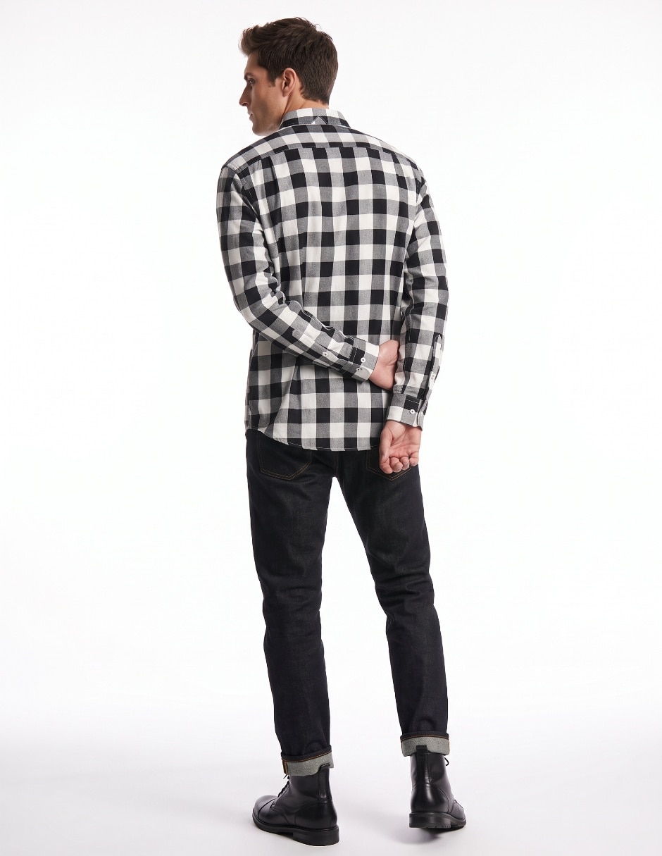 Camisa casual de algodón manga larga para hombre 2