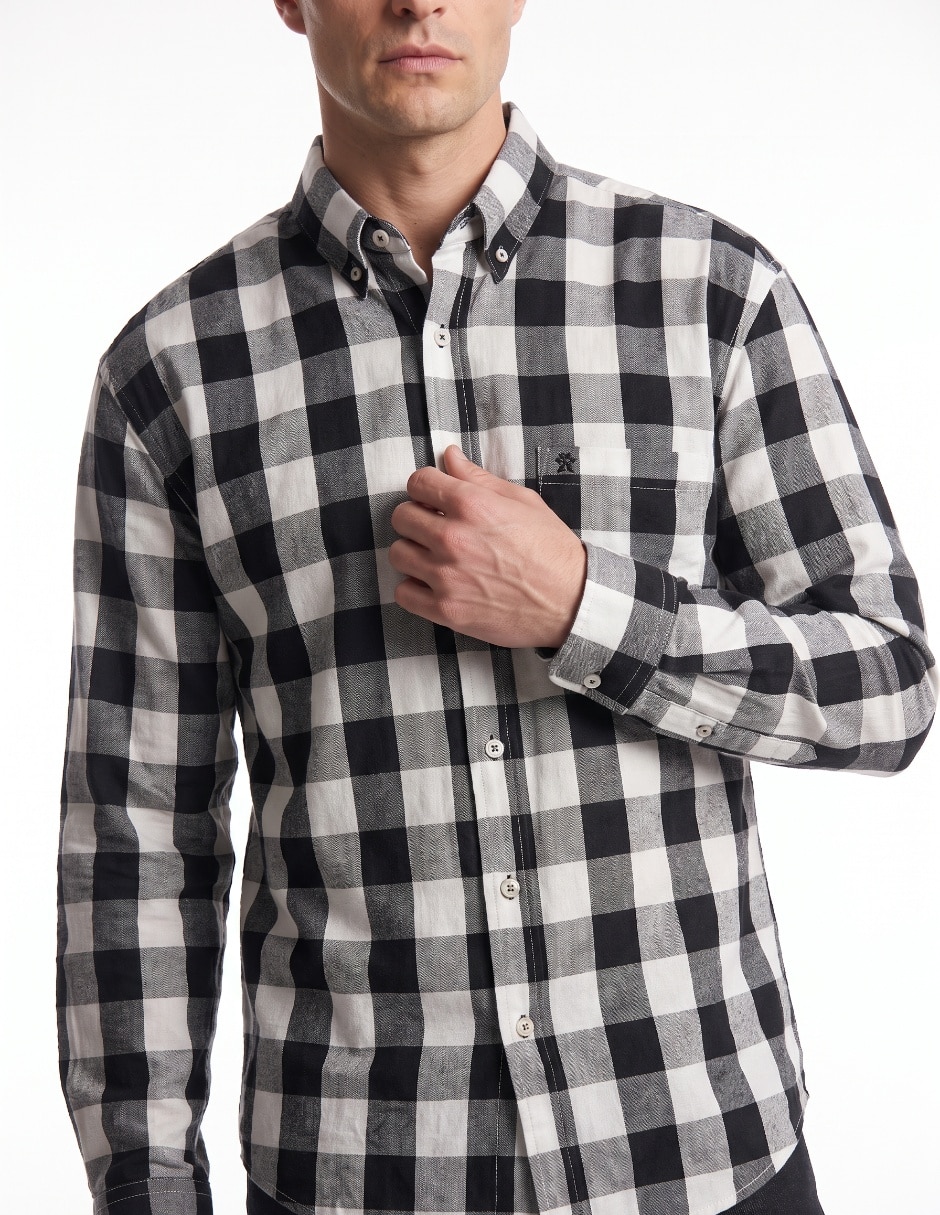 Camisa casual de algodón manga larga para hombre 4