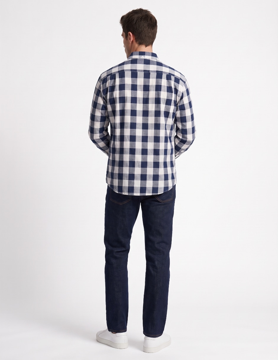 Camisa casual de algodón manga larga para hombre 2