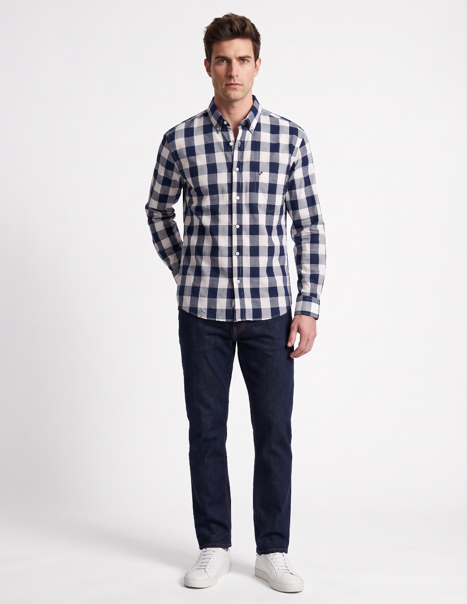Camisa casual de algodón manga larga para hombre 3