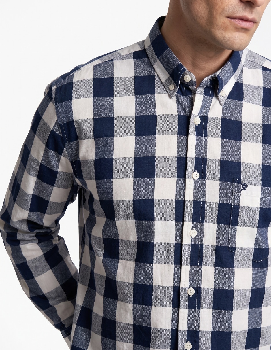 Camisa casual de algodón manga larga para hombre 4