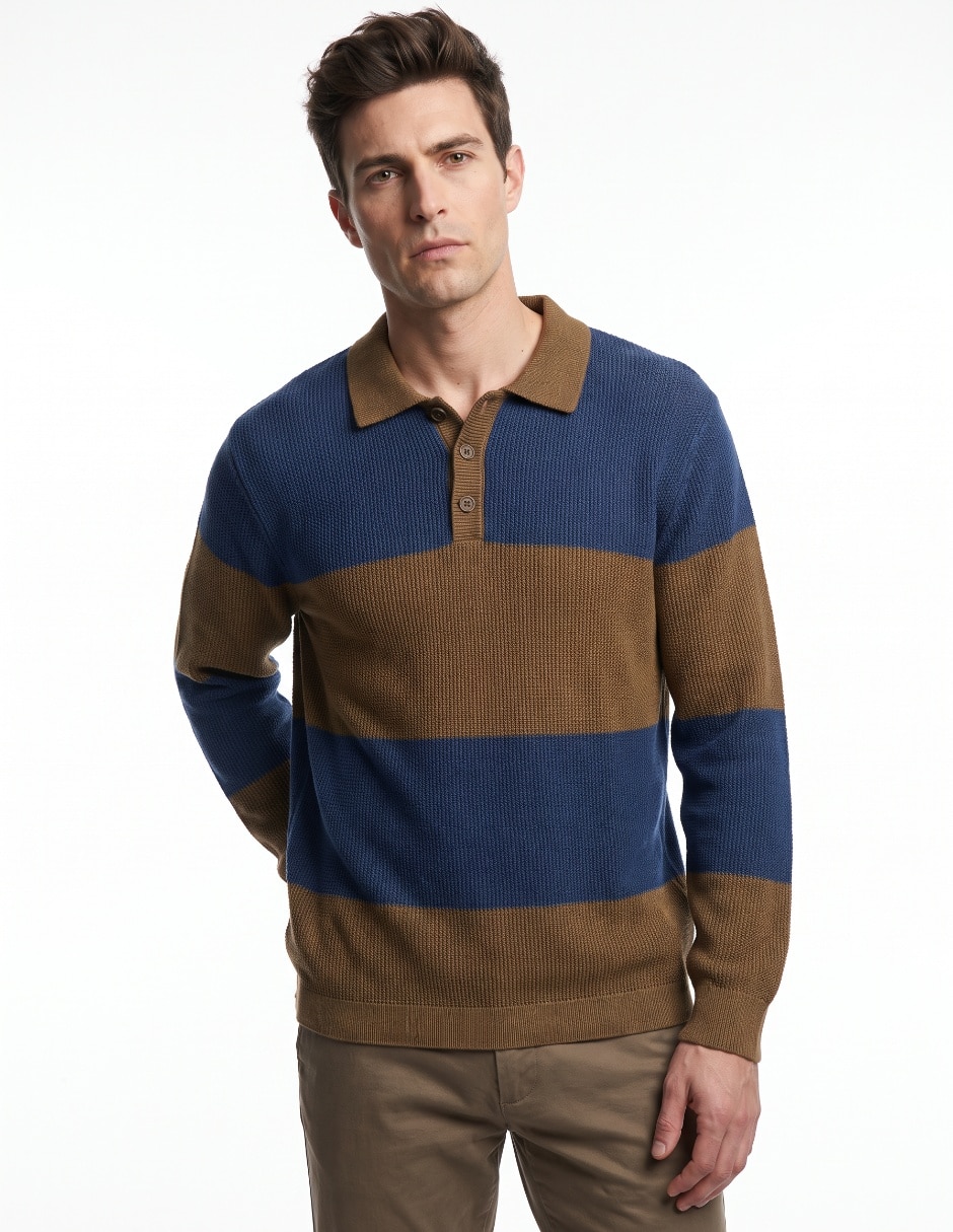 Suéter cuello camisero para hombre Suéter cuello camisero para hombre