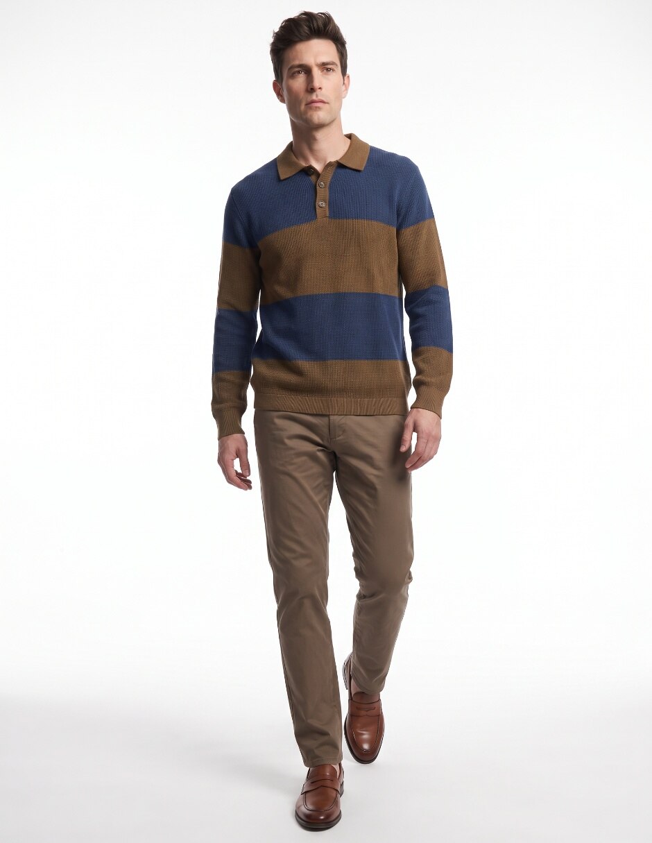 Suéter cuello camisero para hombre 3