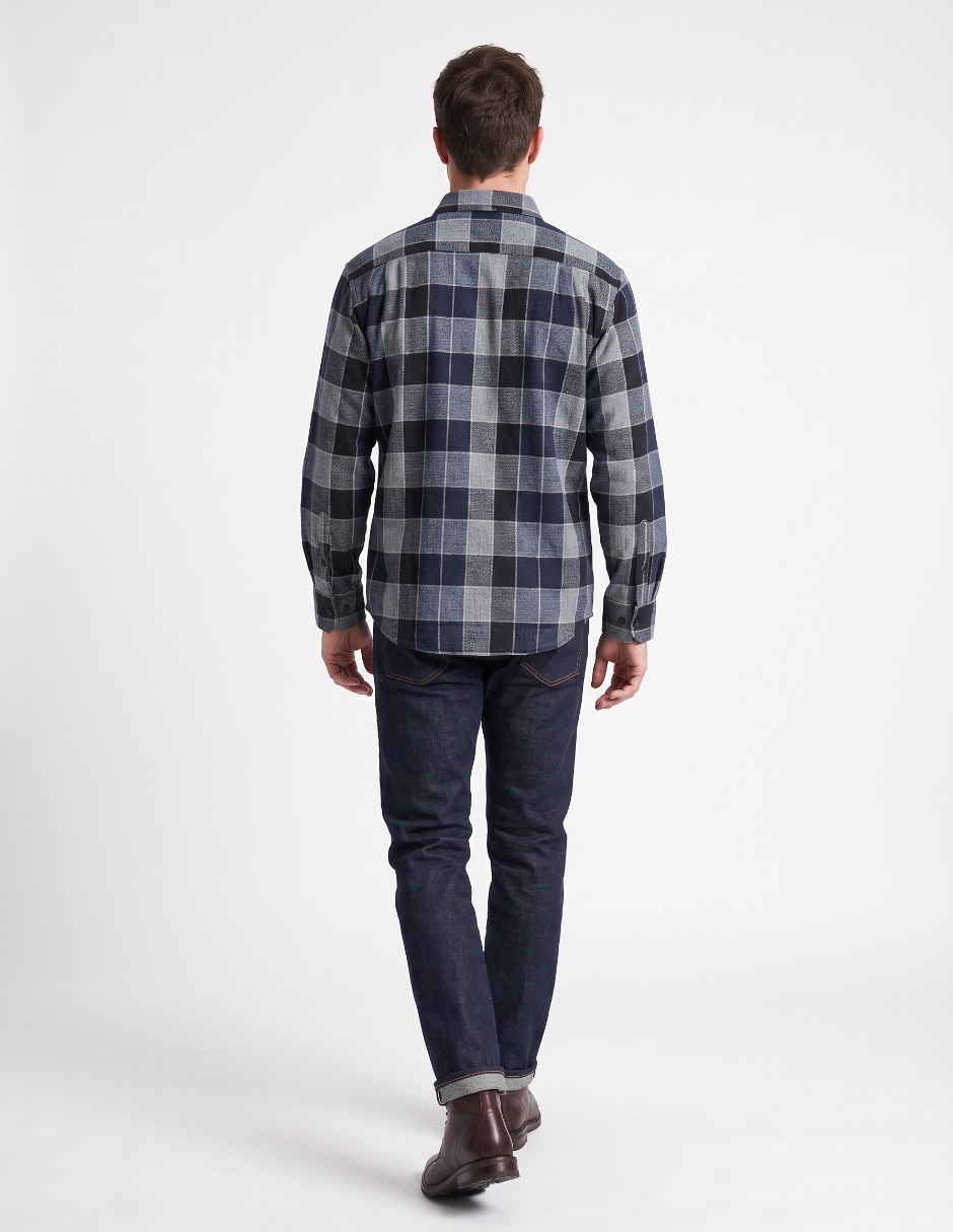 Camisa casual de algodón manga larga para hombre 2
