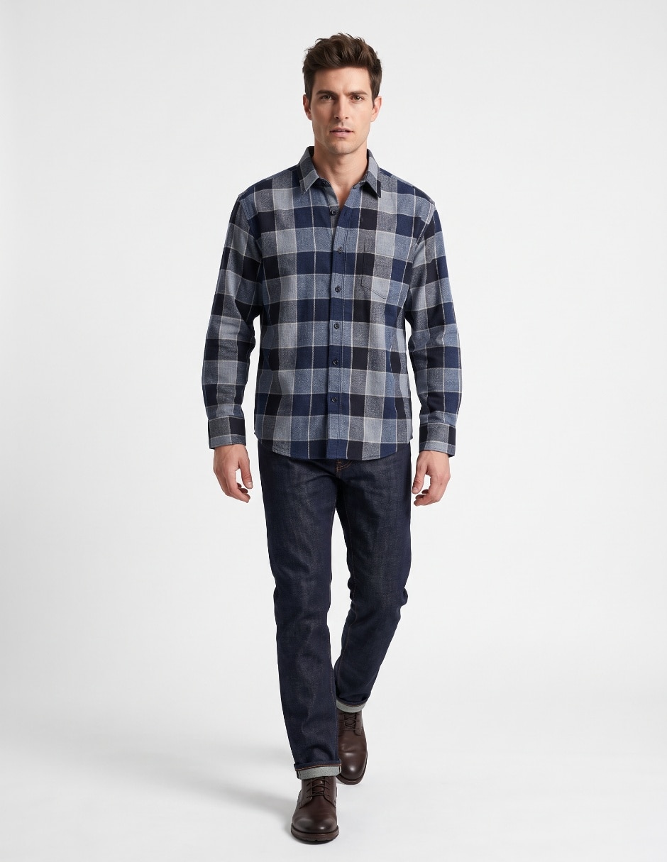 Camisa casual de algodón manga larga para hombre 3