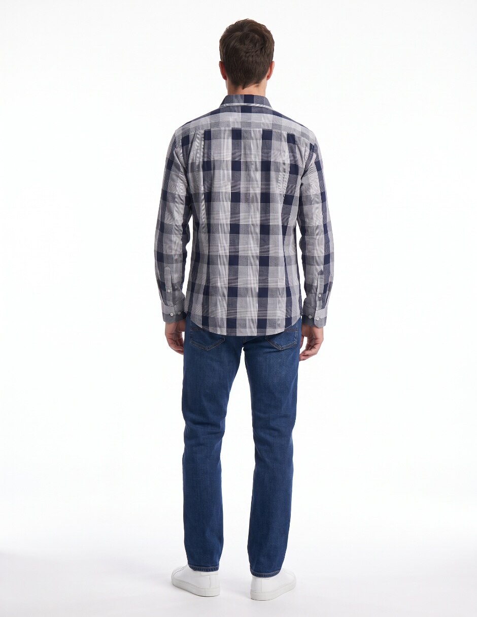 Camisa casual de algodón manga larga para hombre 2