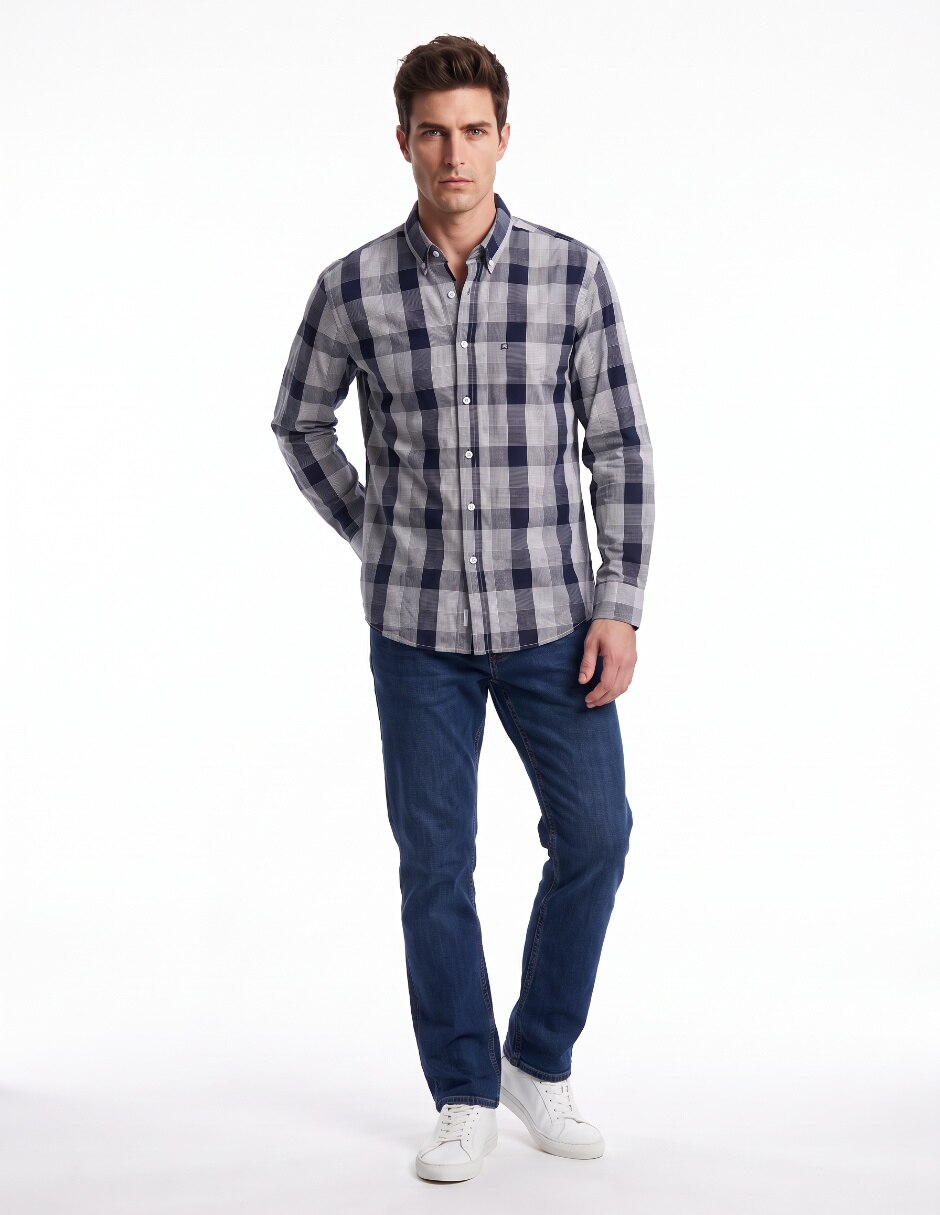 Camisa casual de algodón manga larga para hombre 3
