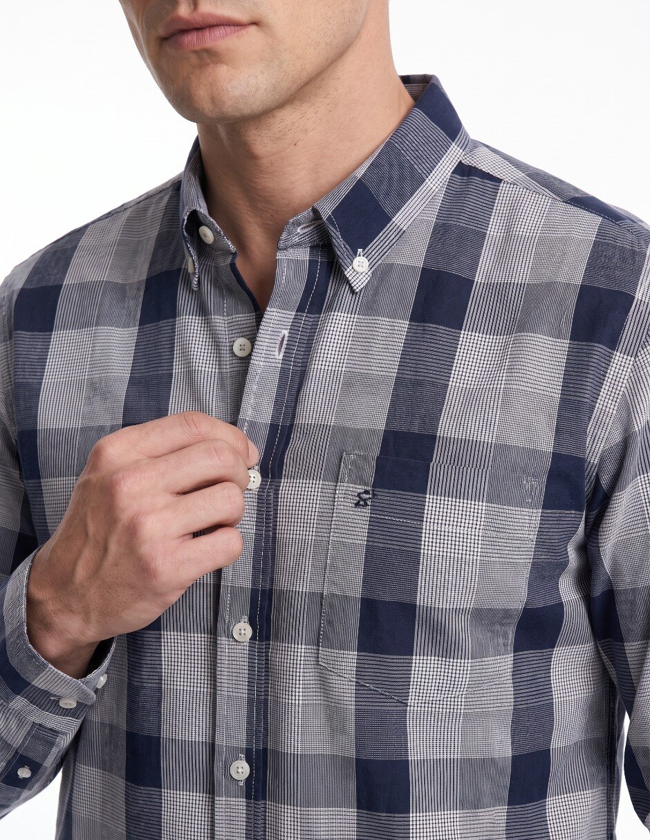 Camisa casual de algodón manga larga para hombre 4