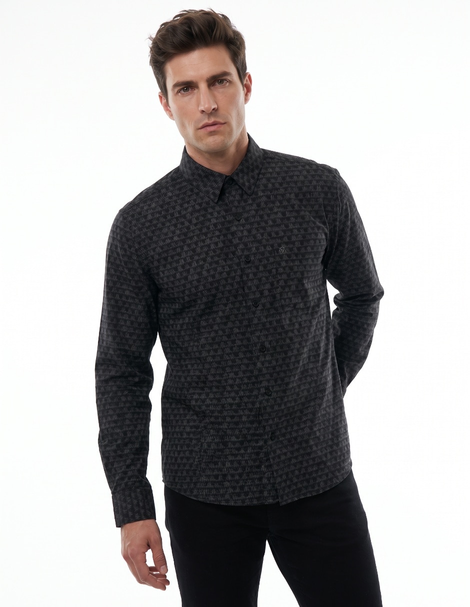 Camisa casual de algodón manga larga para hombre Camisa casual de algodón manga larga para hombre