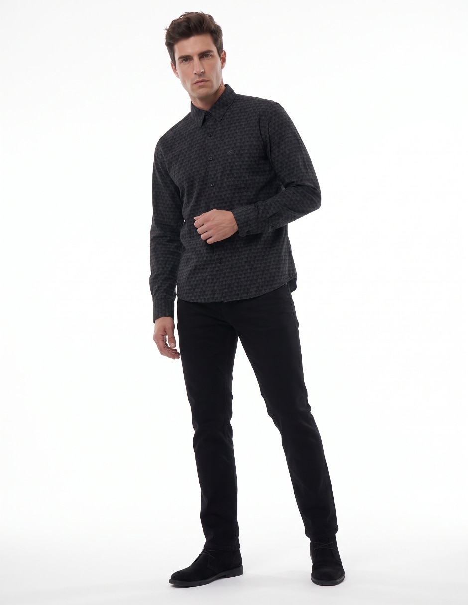 Camisa casual de algodón manga larga para hombre 3