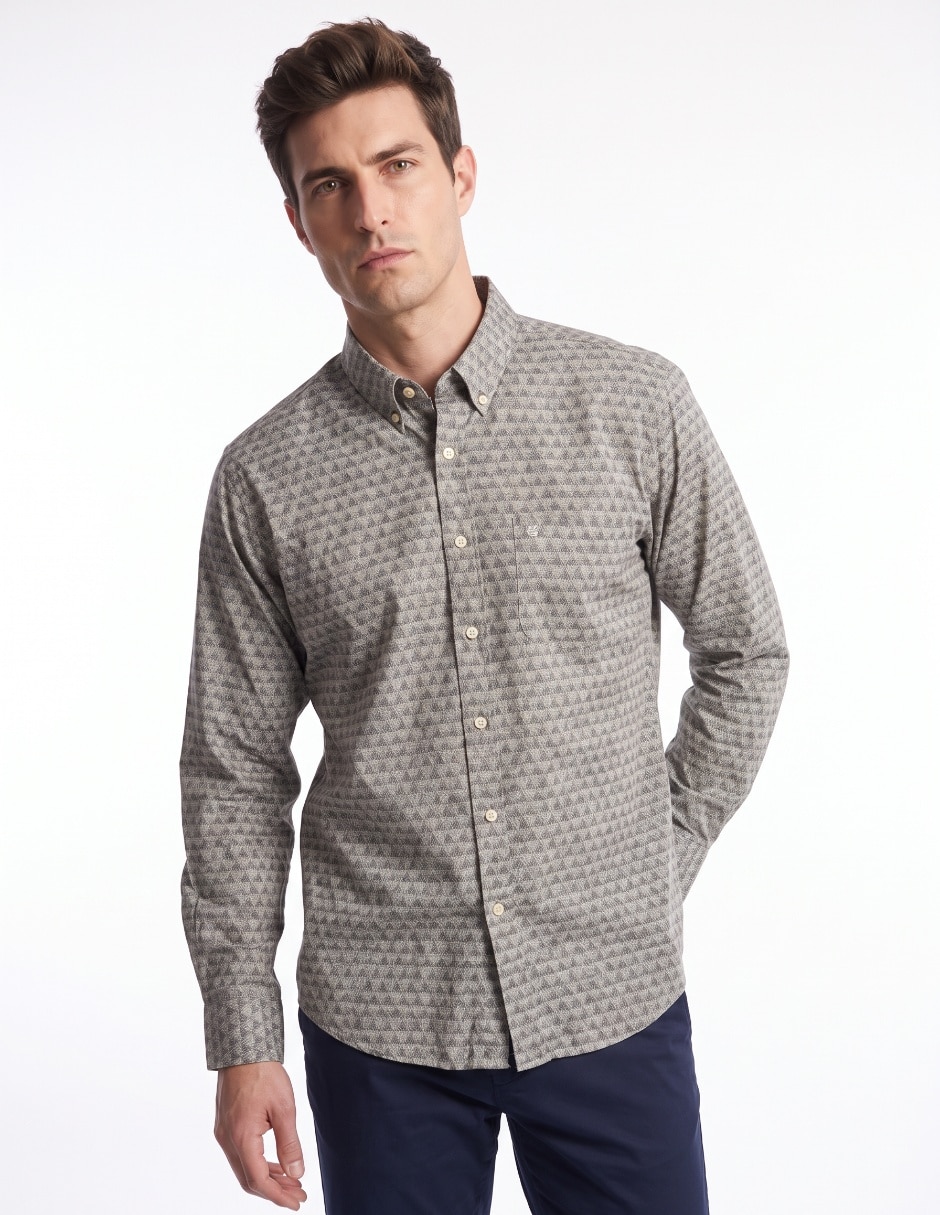Camisa casual de algodón manga larga para hombre Camisa casual de algodón manga larga para hombre