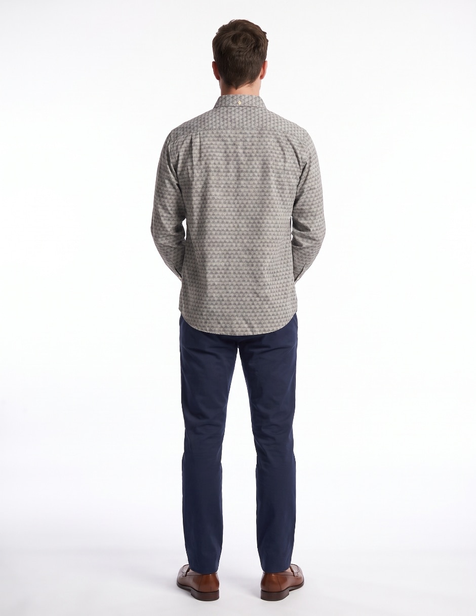 Camisa casual de algodón manga larga para hombre 2