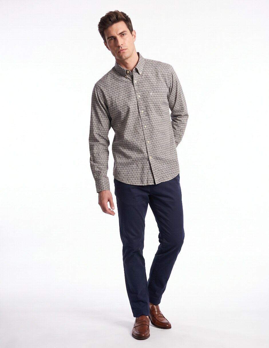 Camisa casual de algodón manga larga para hombre 3