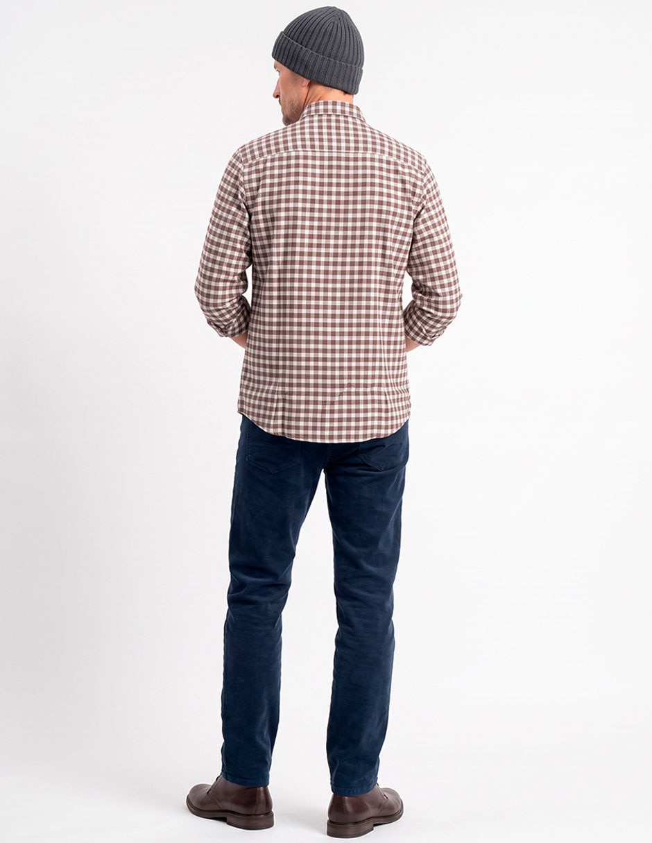 Camisa casual de algodón manga larga para hombre