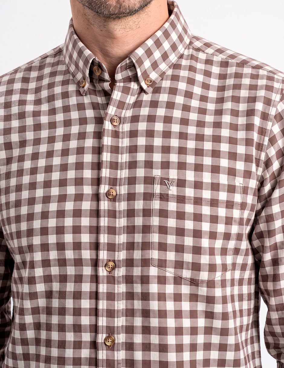Camisa casual de algodón manga larga para hombre