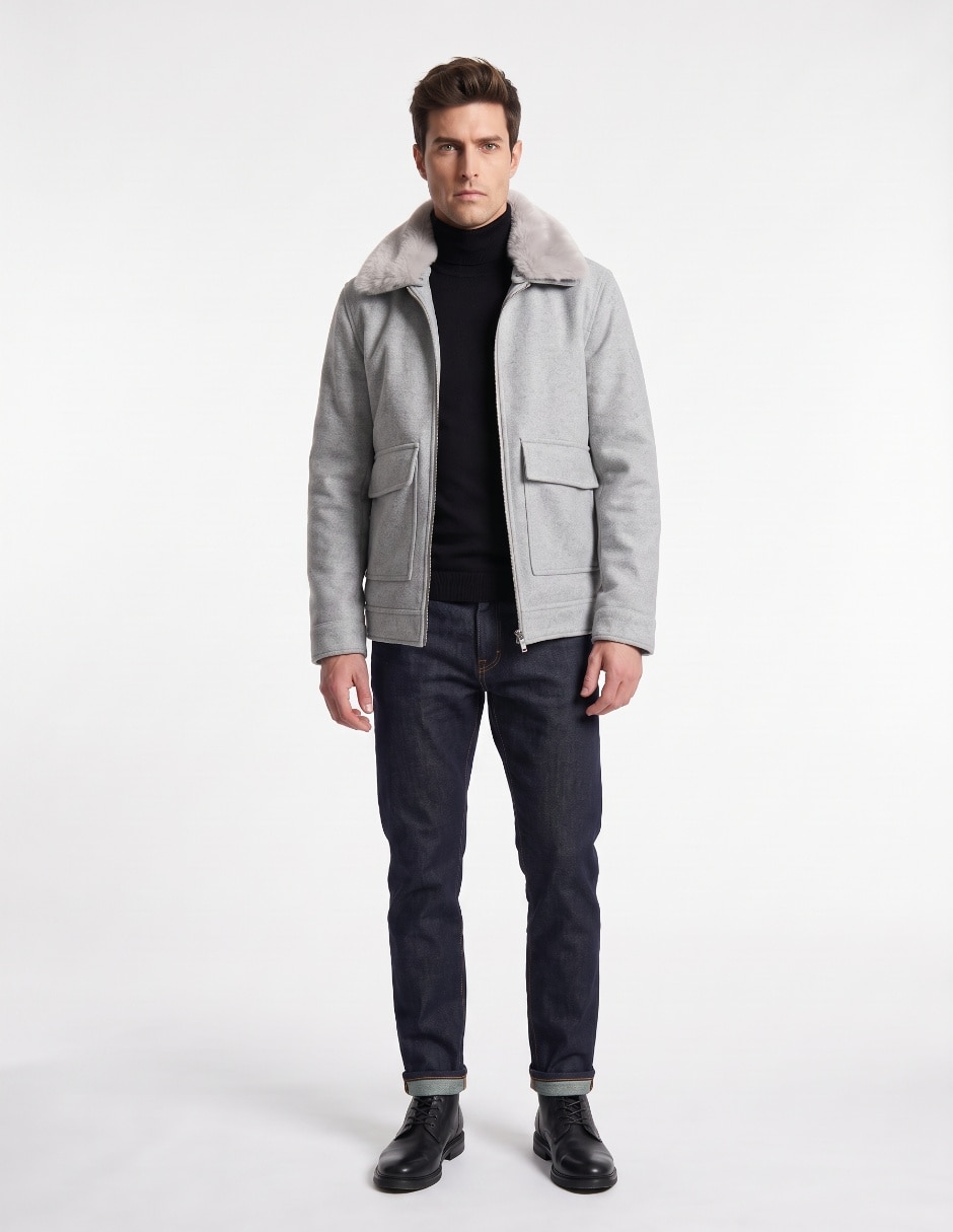 Chamarra bomber con bolsillos para hombre 4