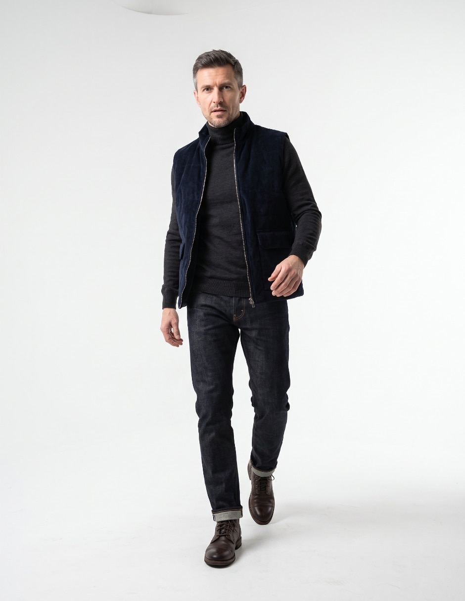 Chaleco de pana con bolsillos para hombre 3