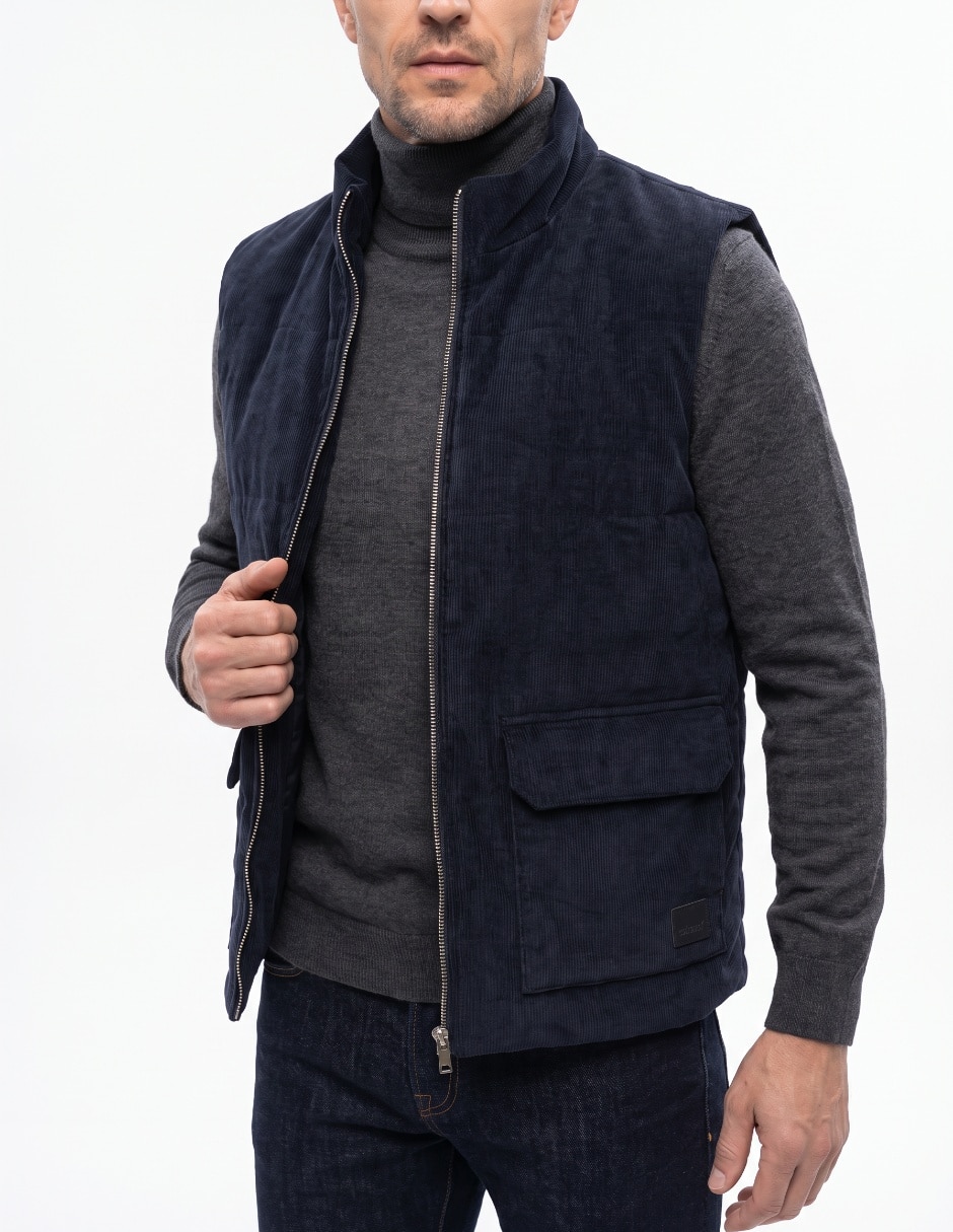 Chaleco de pana con bolsillos para hombre 4
