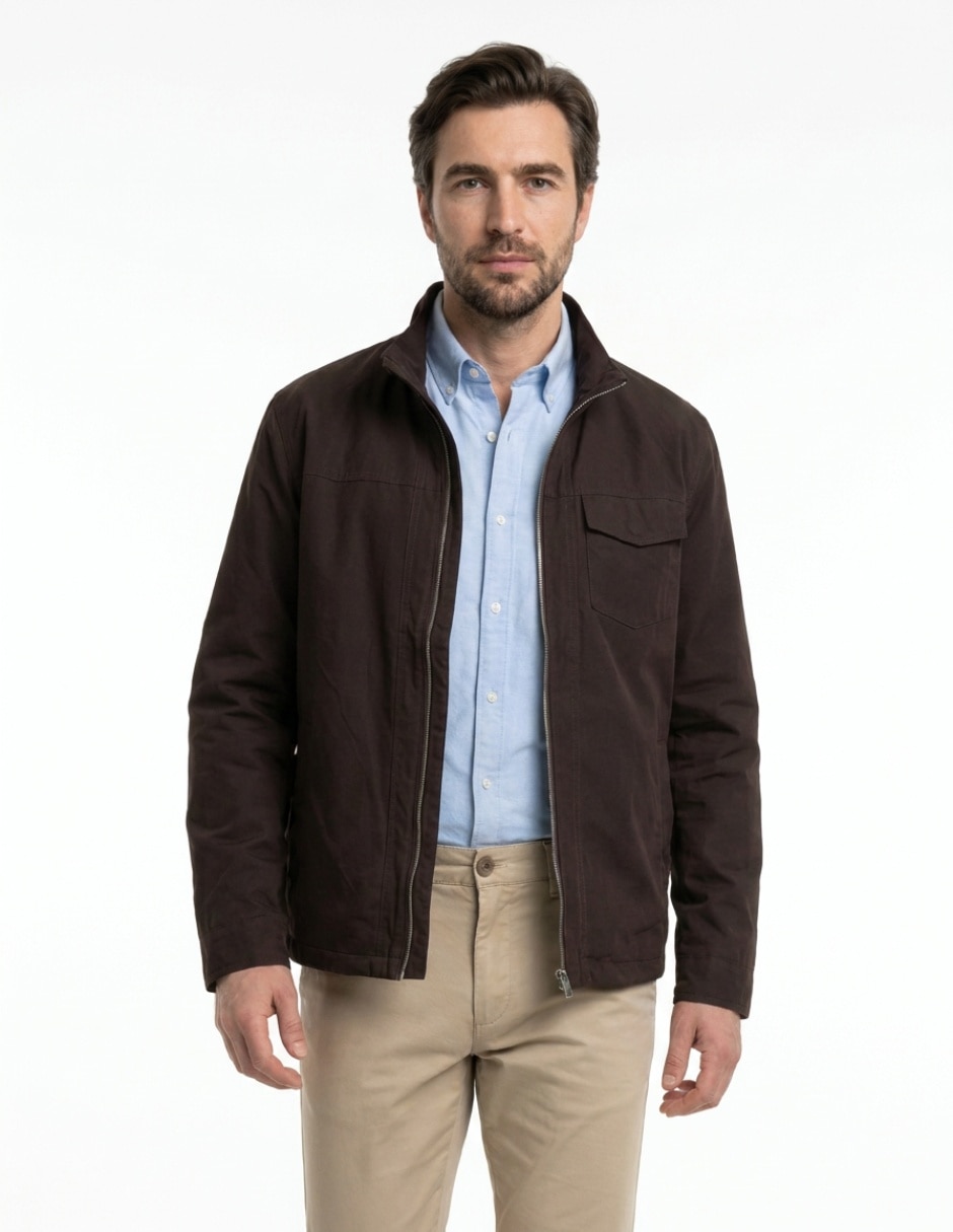 Chamarra casual con bolsillos para hombre Chamarra casual con bolsillos para hombre