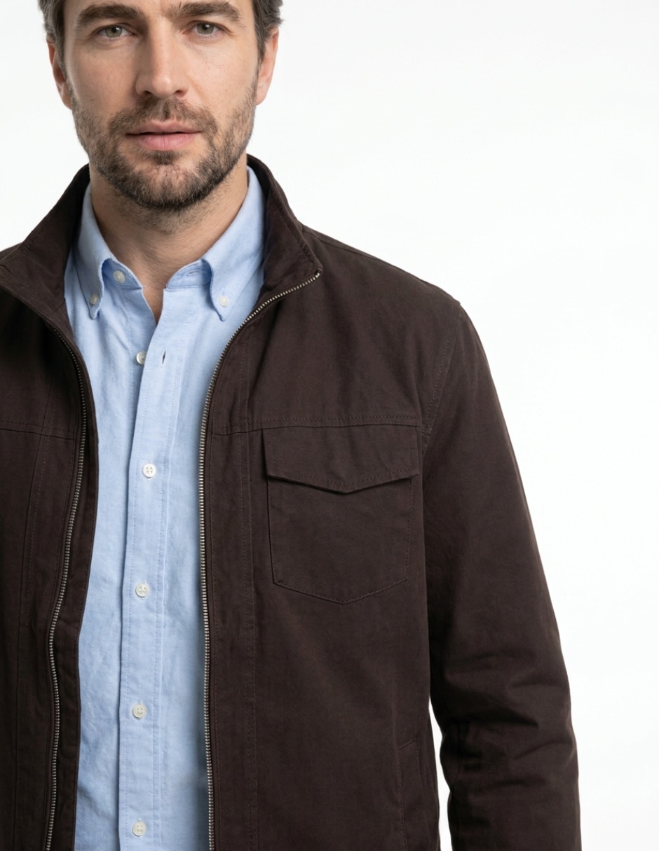 Chamarra casual con bolsillos para hombre 4
