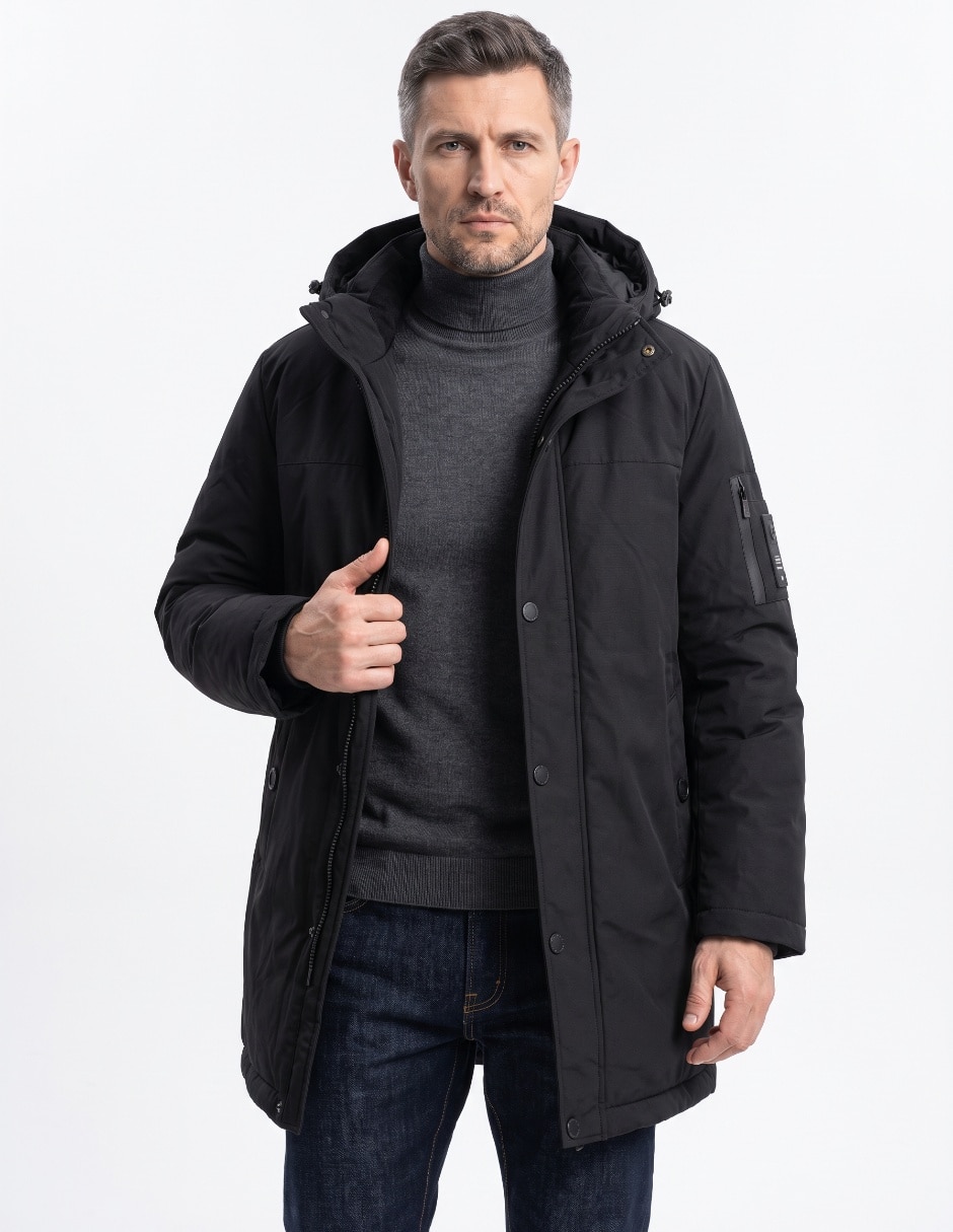 Chamarra parka impermeable con bolsillos para hombre