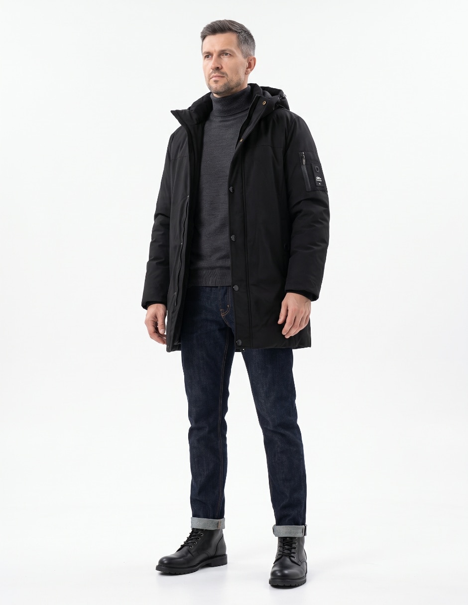 Chamarra parka impermeable con bolsillos para hombre 4