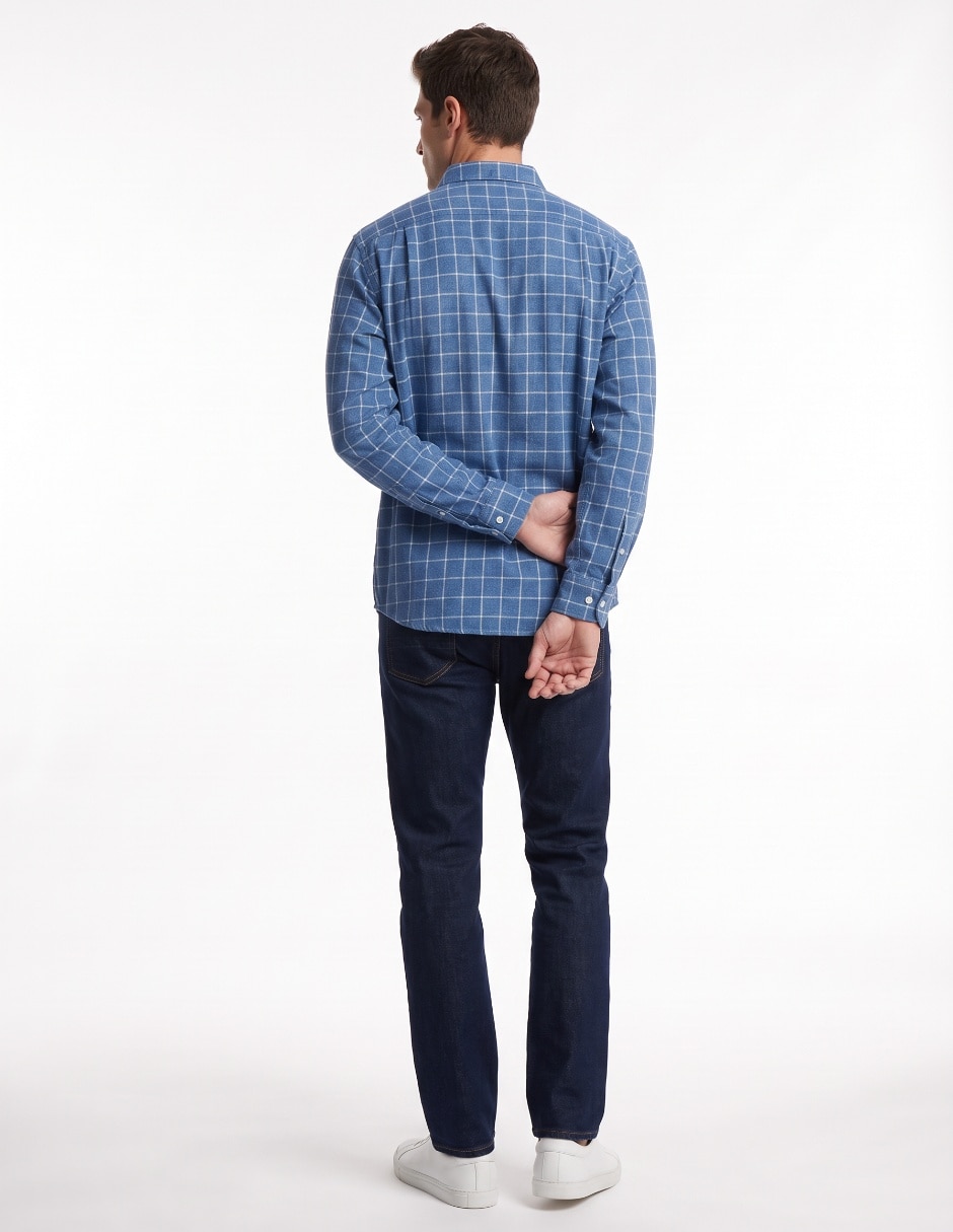 Camisa casual de algodón manga larga para hombre 2