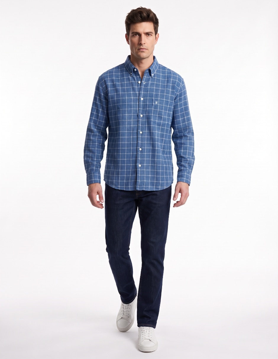 Camisa casual de algodón manga larga para hombre 3