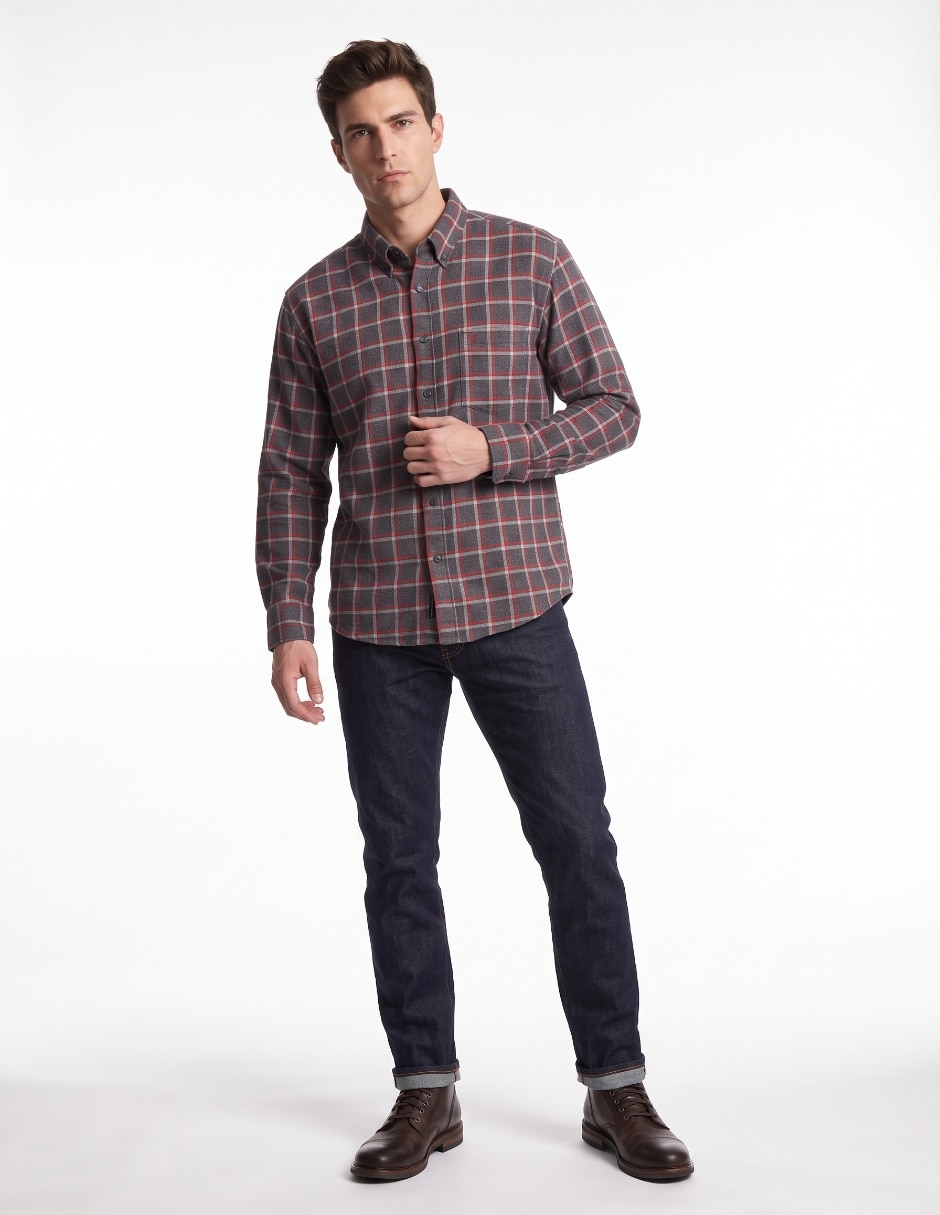 Camisa casual de algodón manga larga para hombre 3