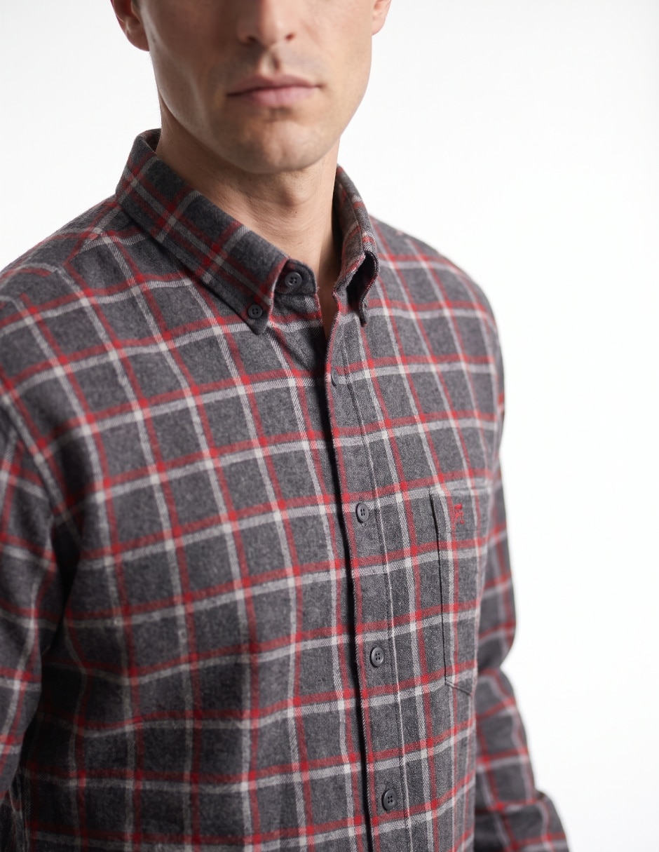 Camisa casual de algodón manga larga para hombre 4