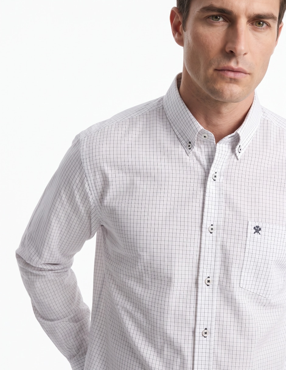 Camisa casual de algodón manga larga para hombre 4