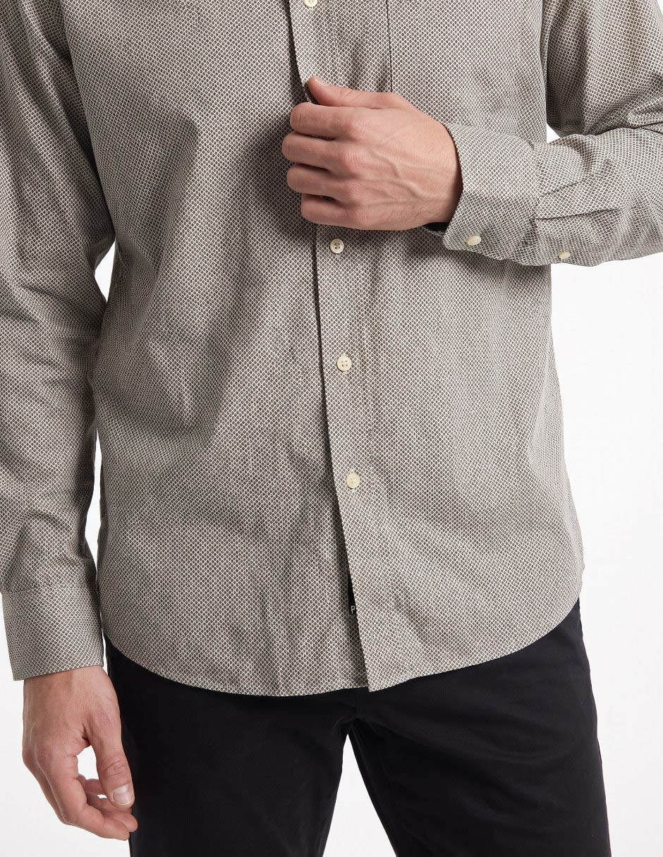Camisa casual de algodón manga larga para hombre 4