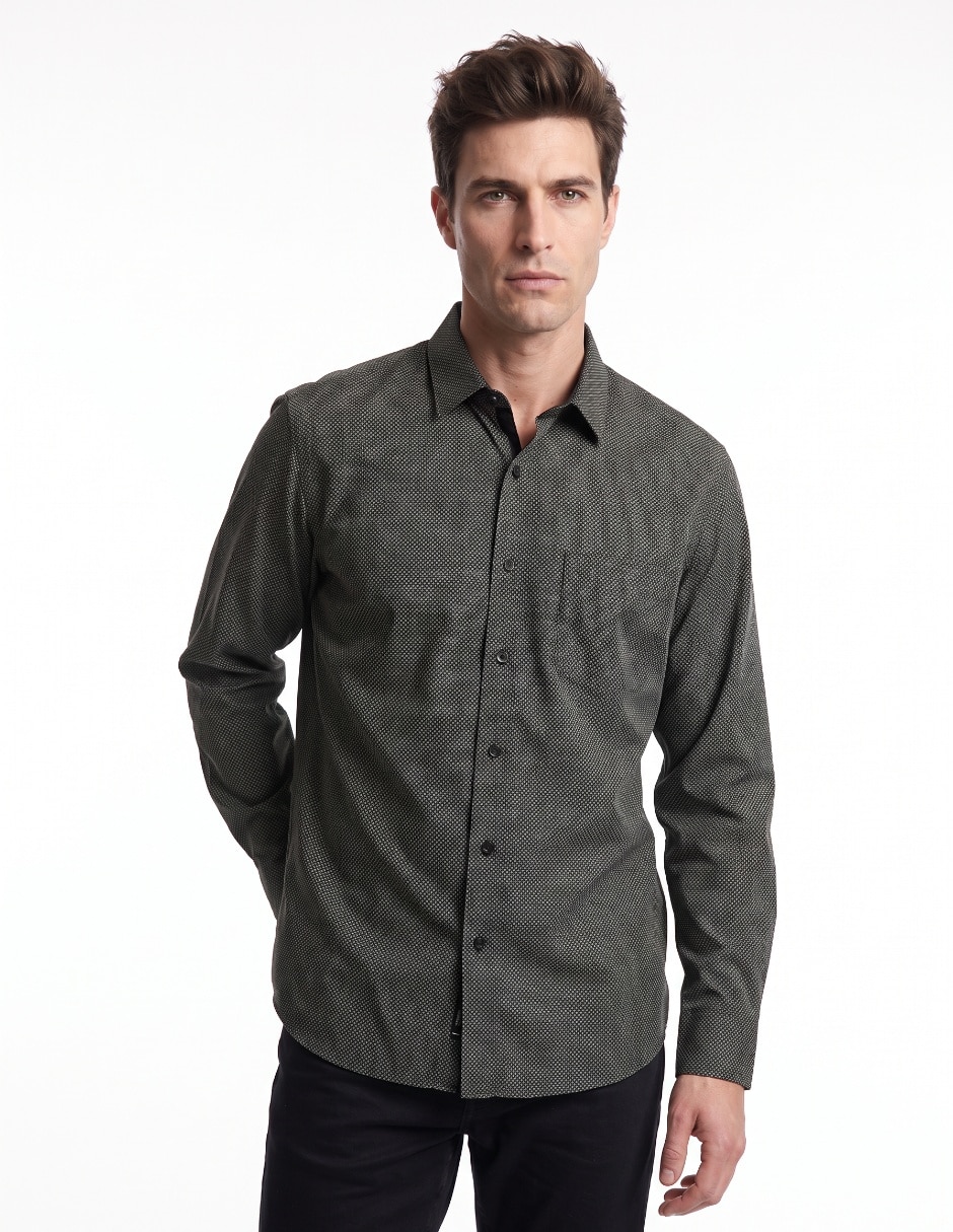 Camisa casual de algodón manga larga para hombre Camisa casual de algodón manga larga para hombre