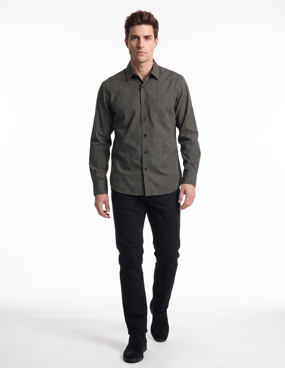 Camisa casual de algodón manga larga para hombre 3