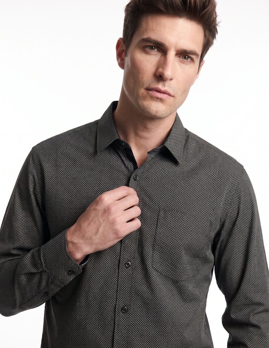 Camisa casual de algodón manga larga para hombre 4
