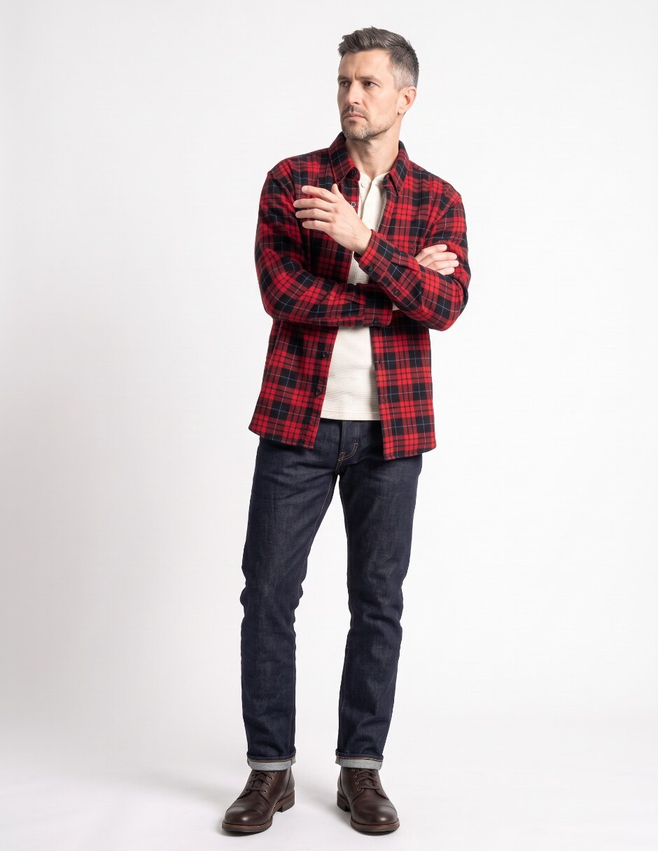 Camisa casual manga larga para hombre 4