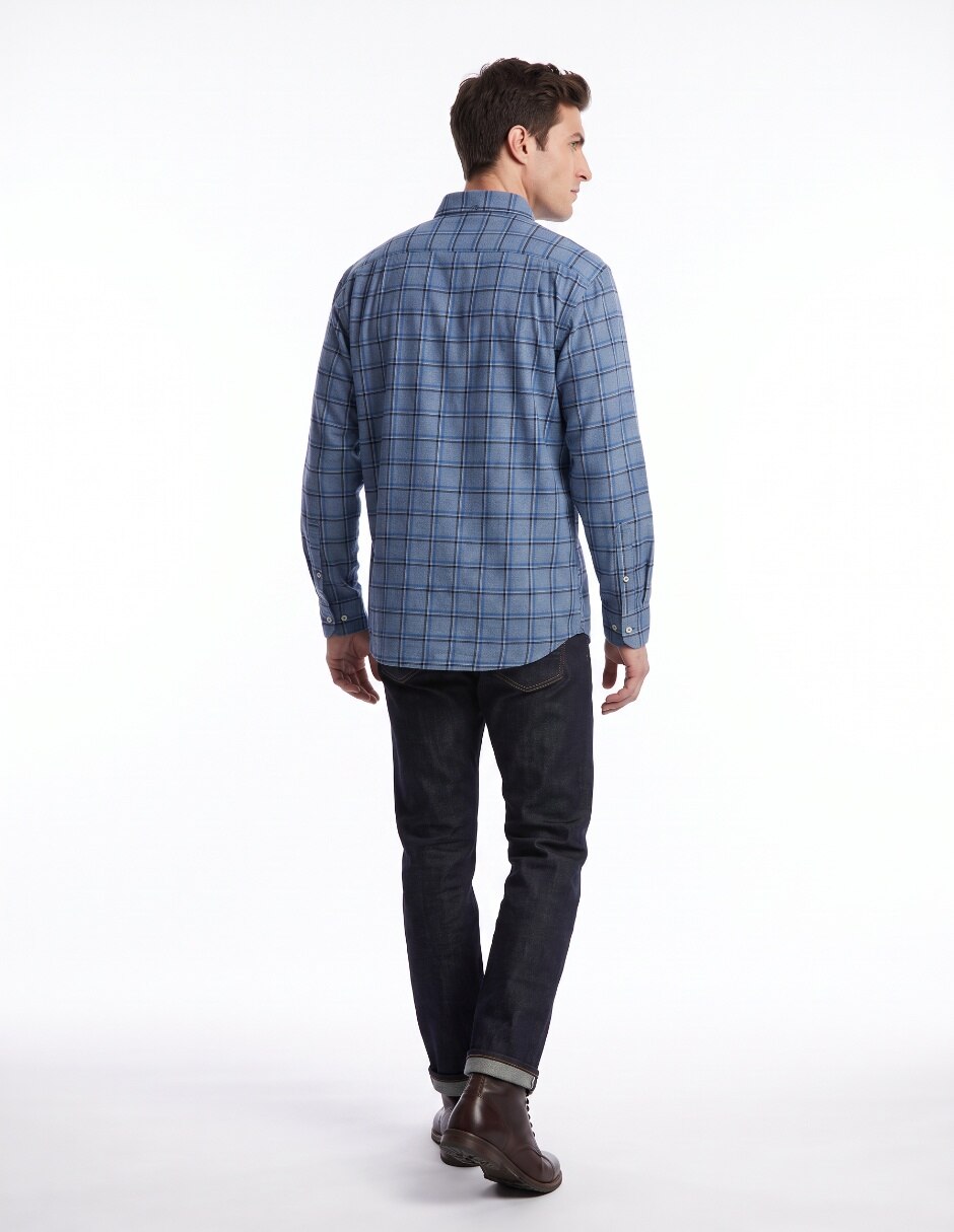 Camisa casual de algodón manga larga para hombre 2