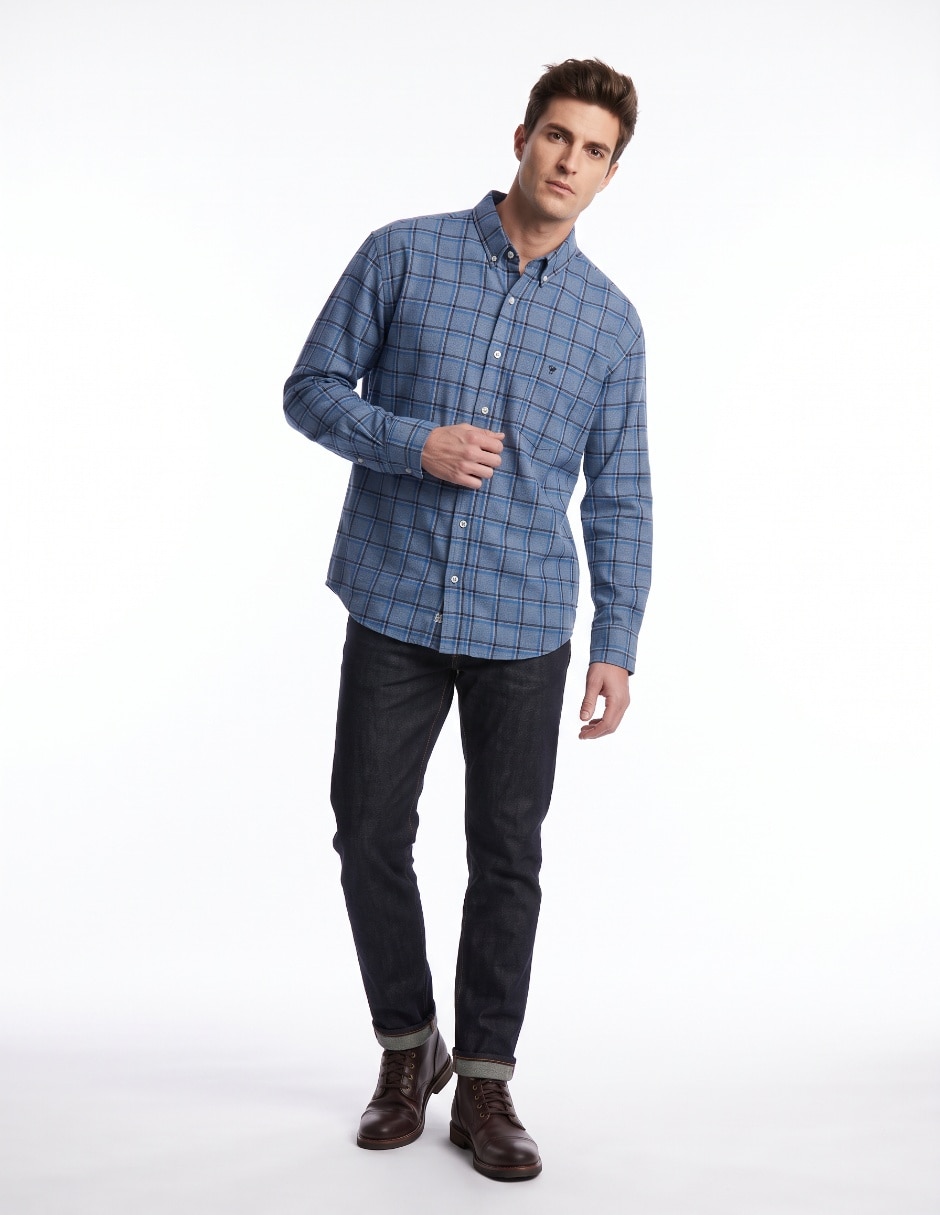Camisa casual de algodón manga larga para hombre 3
