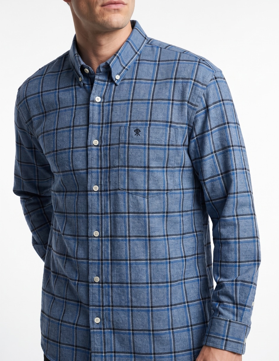 Camisa casual de algodón manga larga para hombre 4