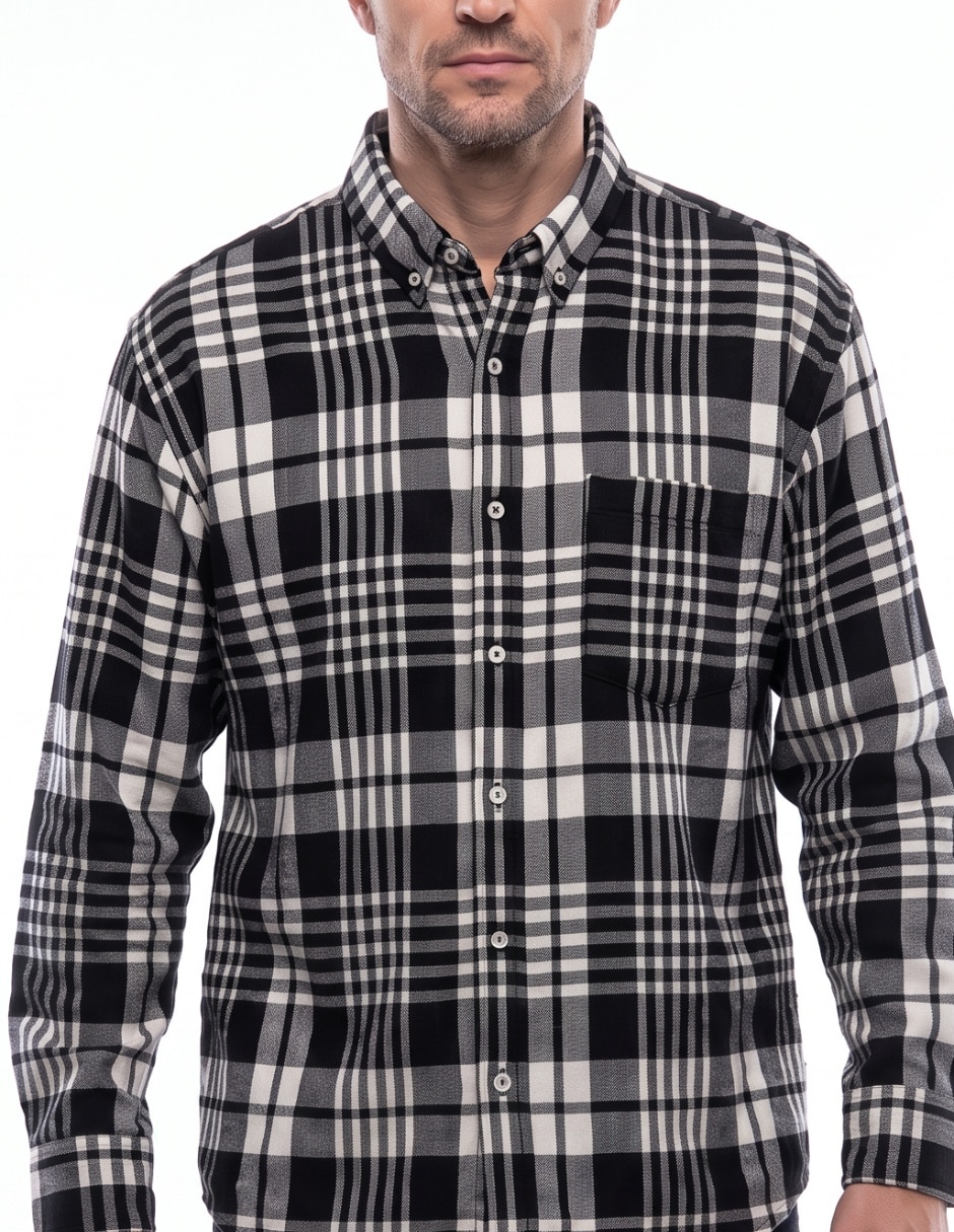 Camisa casual manga larga para hombre 3