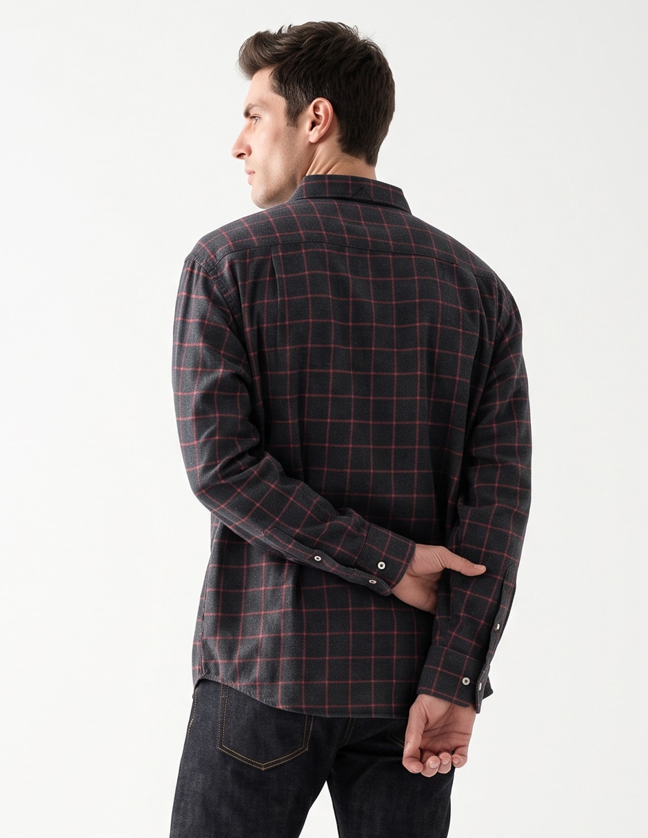 Camisa casual manga larga para hombre 2