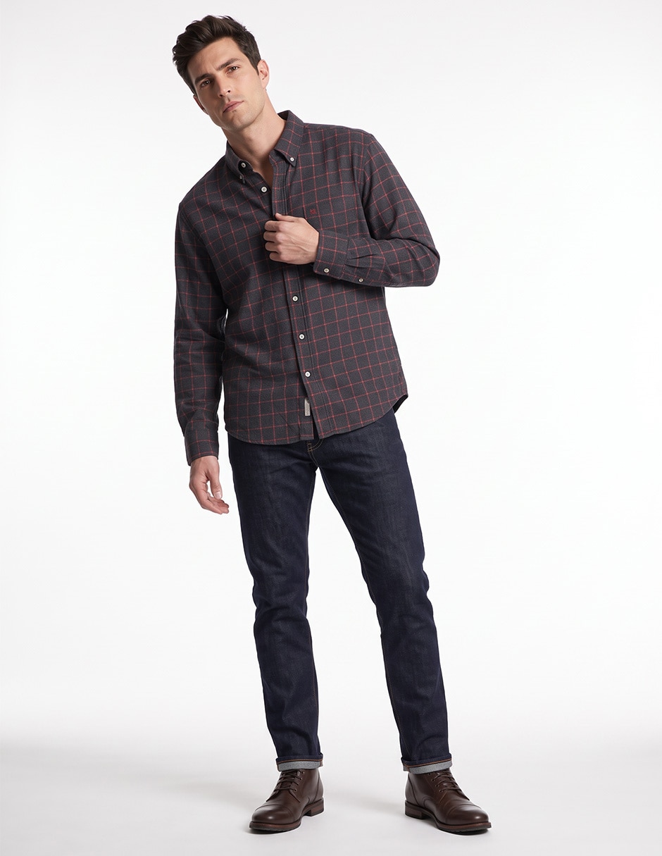 Camisa casual manga larga para hombre 3