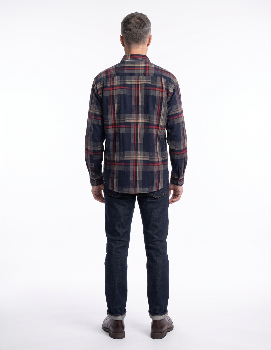 Camisa casual manga larga para hombre 2
