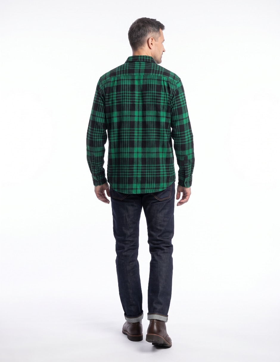 Camisa casual manga larga para hombre 2