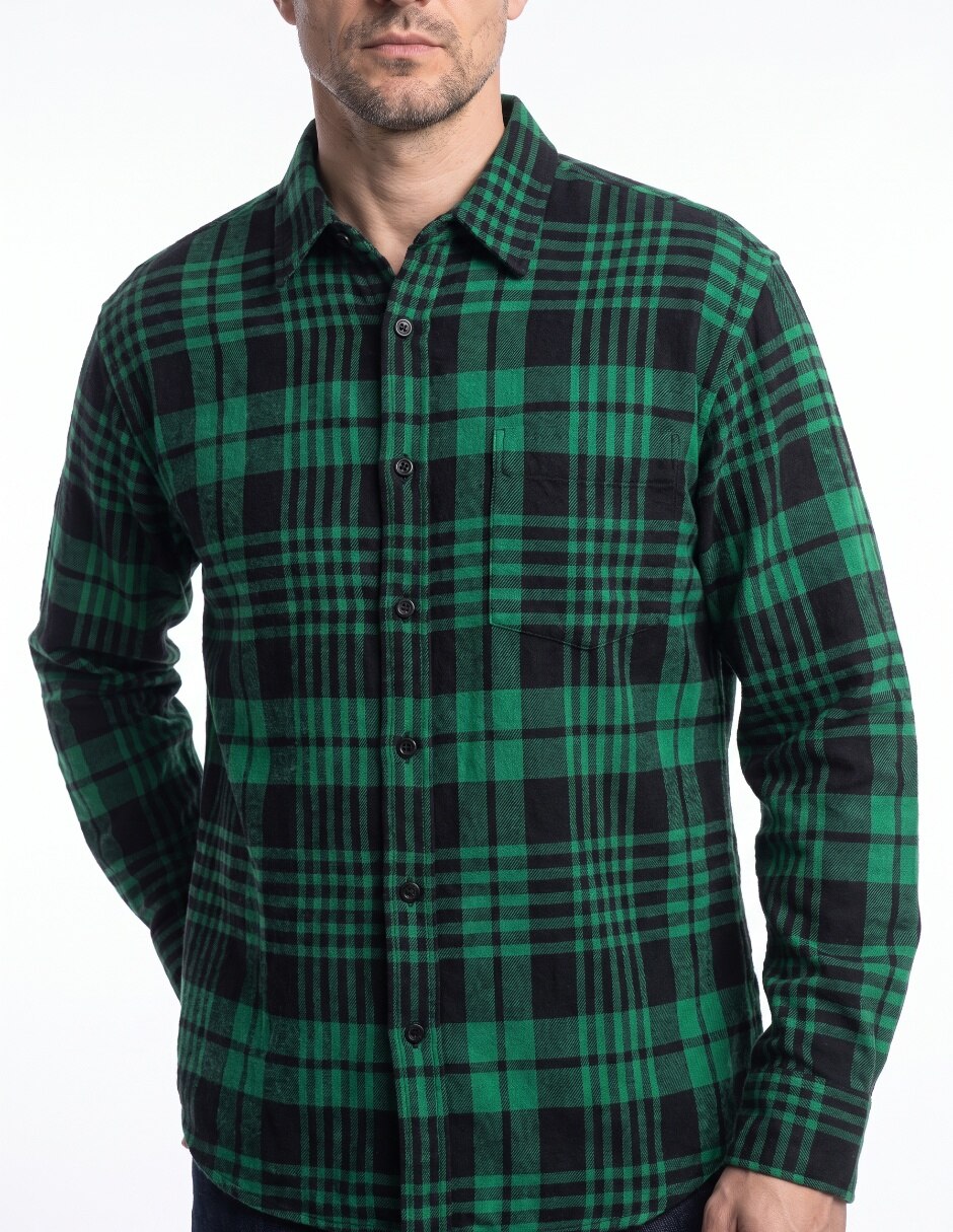 Camisa casual manga larga para hombre 4